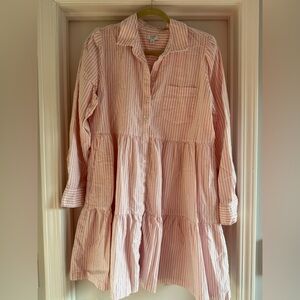 Crown & Ivy Pink Striped Casual Dress
